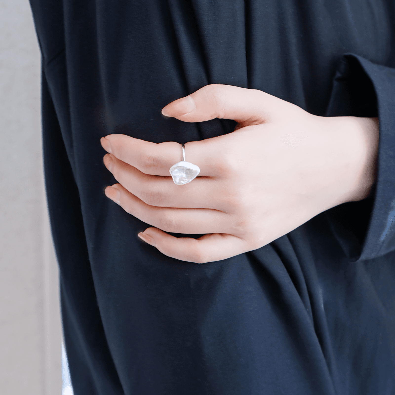 【卒入学/フォーマル】淡水バロックパールの一粒リング【1点もの】 | 3枚目