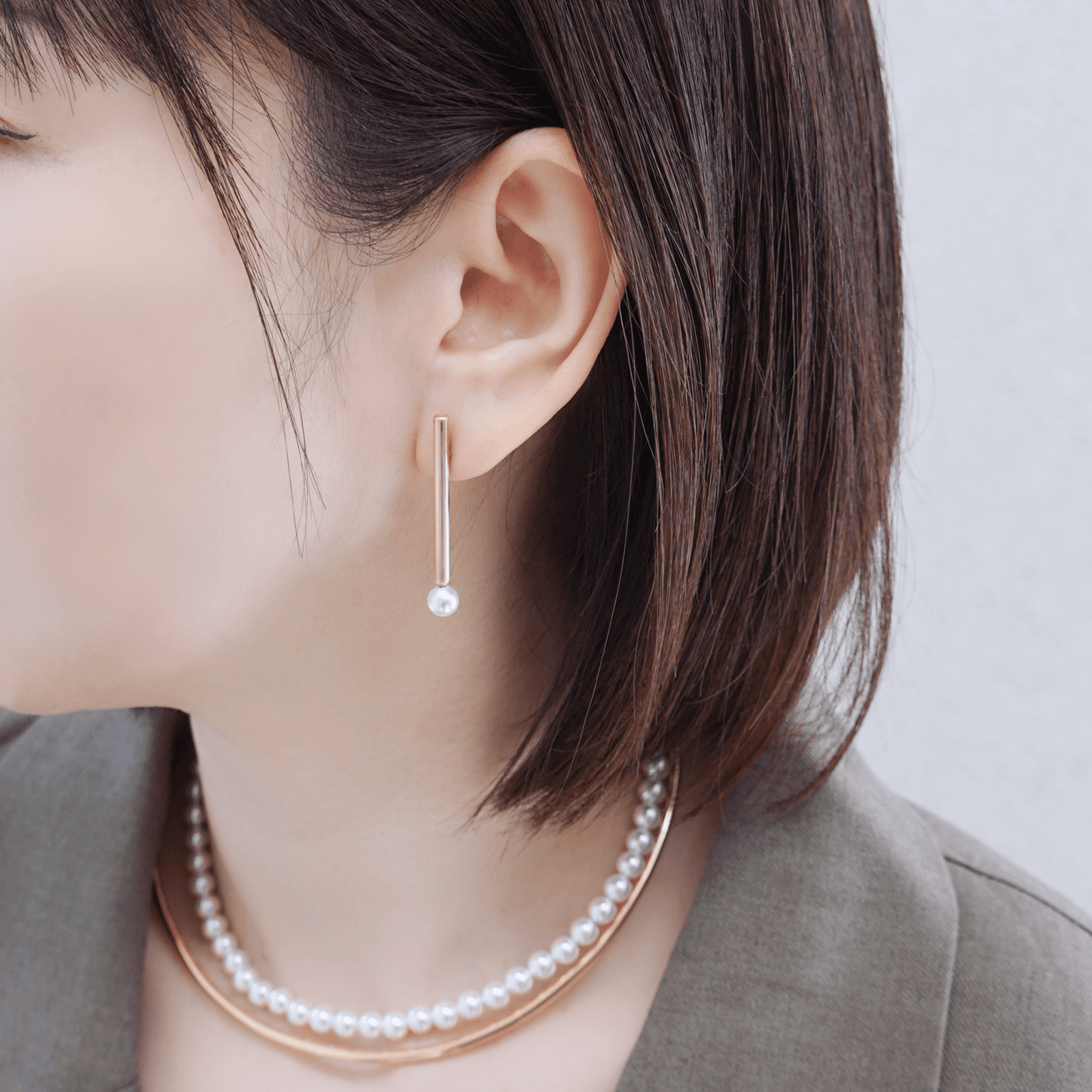 【卒入学/フォーマル】ミニマルシックな 貝パール × ゴールド真鍮 ピアス（3タイプ）【母の日】 | 3枚目