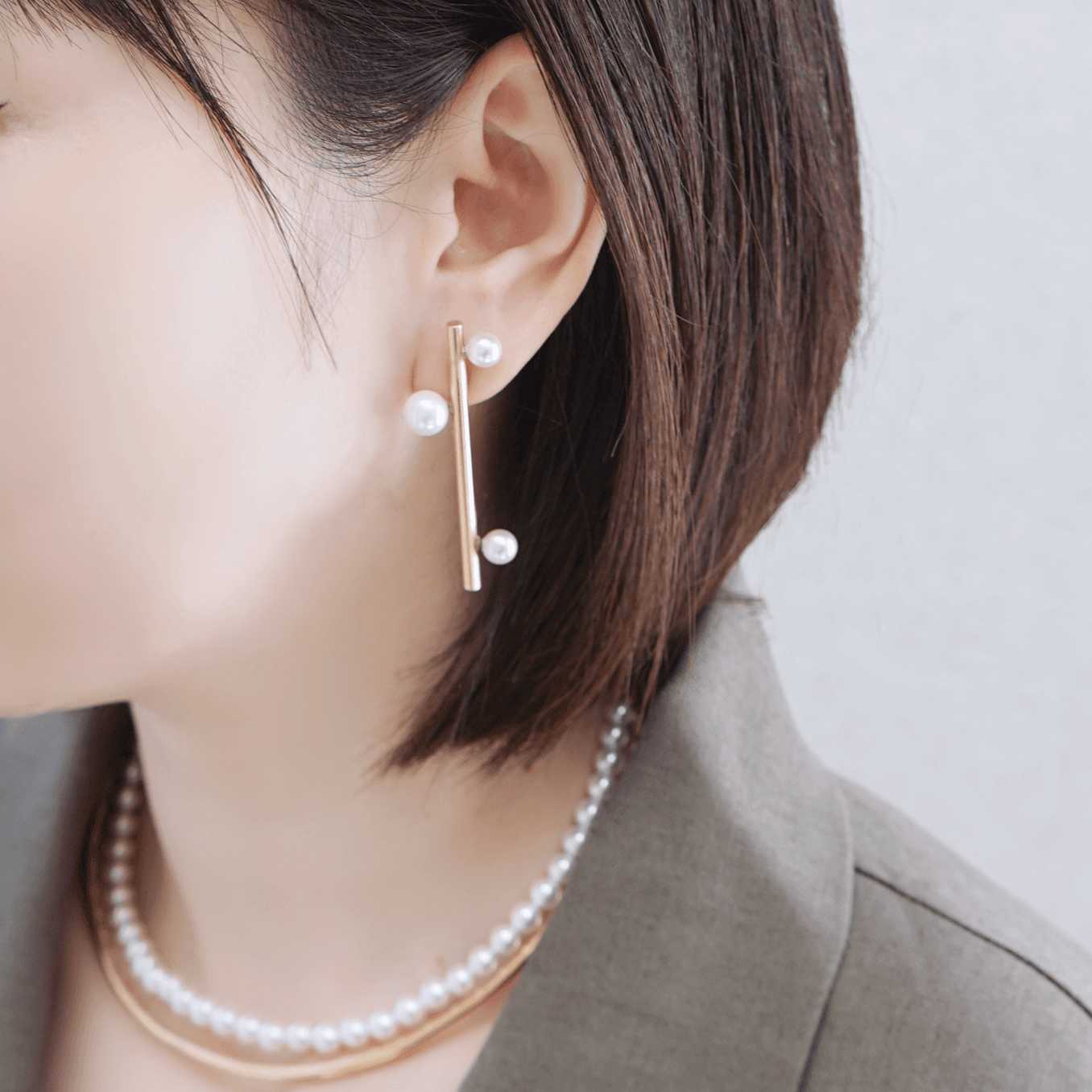 【卒入学/フォーマル】ミニマルシックな 貝パール × ゴールド真鍮 ピアス（3タイプ）【母の日】 | 6枚目