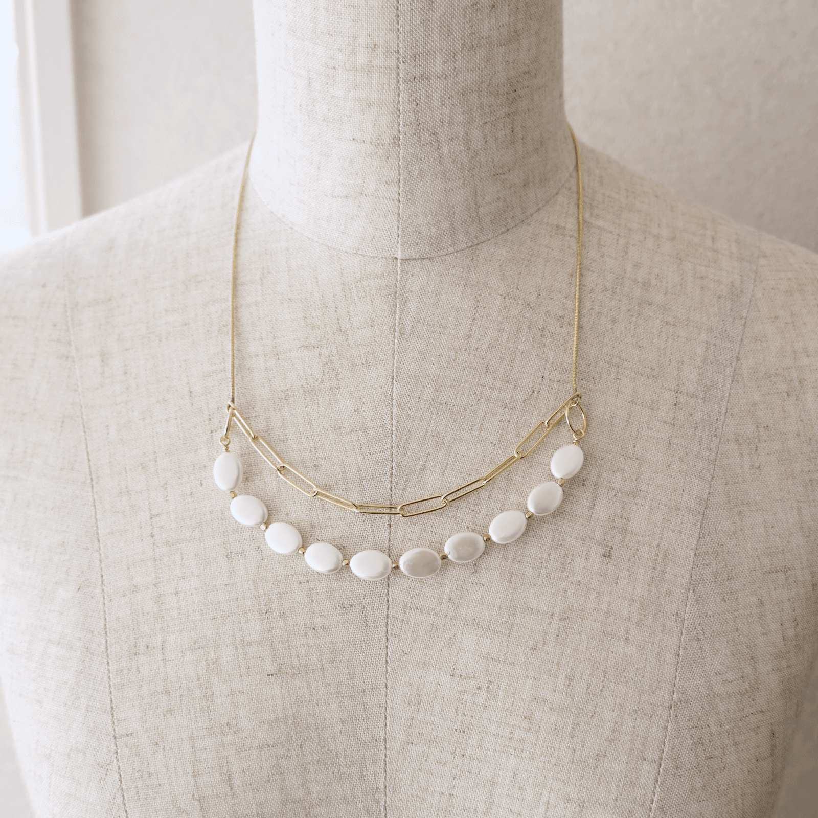 【卒入学/フォーマル】首元すっきりオーバルパールのネックレス「ArcLane」【母の日】 | 9枚目