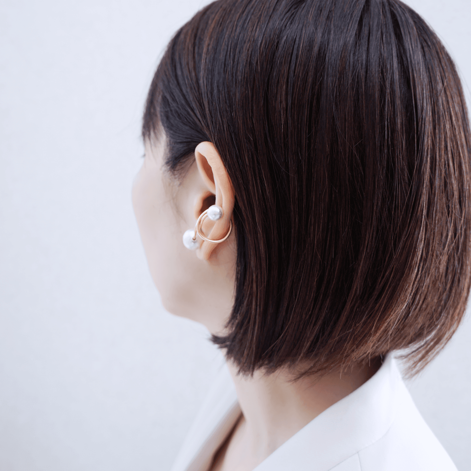 【大粒】コットンパールイヤーカフ「room」 大ぶりコットンパール 卒入学 | 7枚目